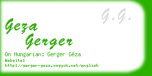 geza gerger business card